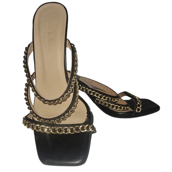Nicole Miller Gold Chain Sandal - Picture 2 of 12